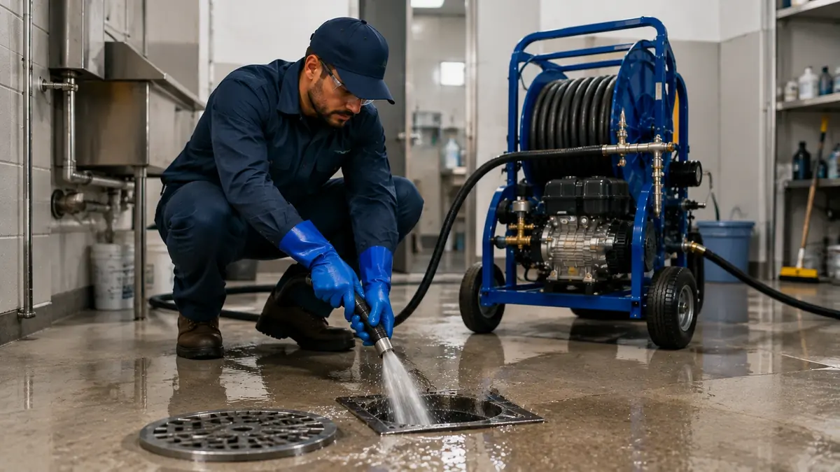 Floor Drain Hydro Jet Cleaning in Wrightwood