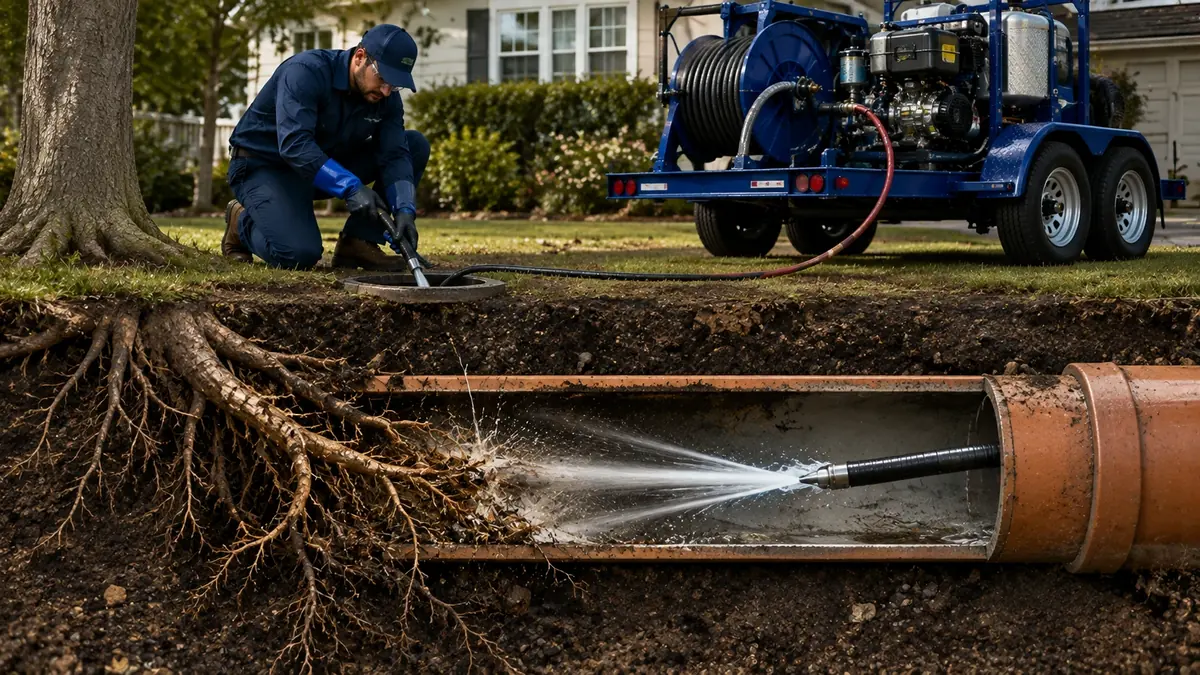 Tree Root Removal with Hydro Jetting in Wrightwood